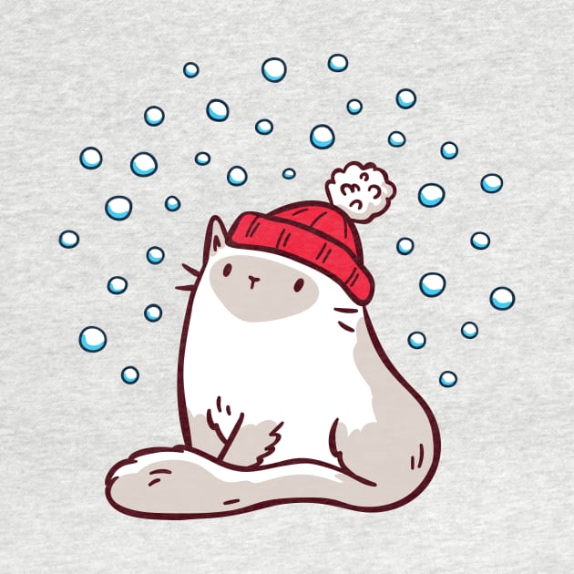 Cute Ragdoll Cat Watching Snowfall by LydiaLyd